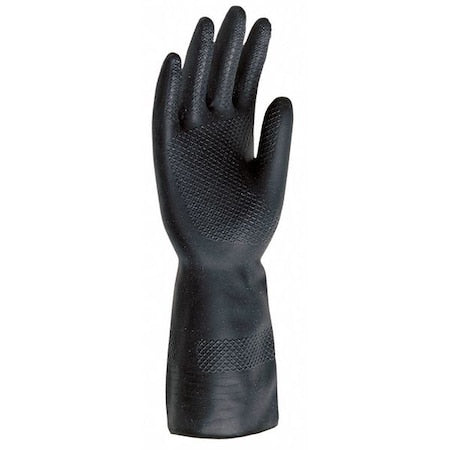 5435 Chemical Resistant Gloves, Neoprene, 12 in L, 30 mil, Black, M, 12 PK