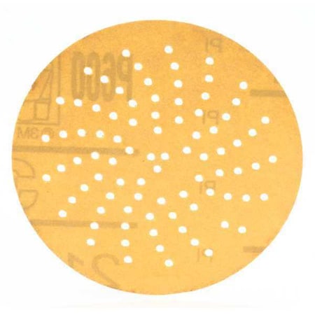 Hook-and-Loop Sanding Disc, 6" Dia, Multi-Hole, Aluminum Oxide, P600 Grit, Open Coat Type, 216U