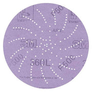 Hook-and-Loop Sanding Disc, 3" Dia, Multi-Hole, Aluminum Oxide, P400 Grit, Open Coat Type, 360L