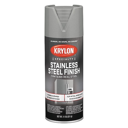 Spray Paint, Silver Metallic, Stainless Steel, Solvent, 11 oz