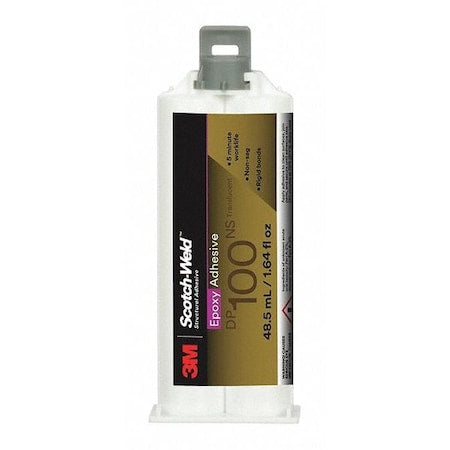 Epoxy Adhesive, DP100NS Series, Off-White, Dual-Cartridge, 1:01 Mix Ratio, 15 min Functional Cure