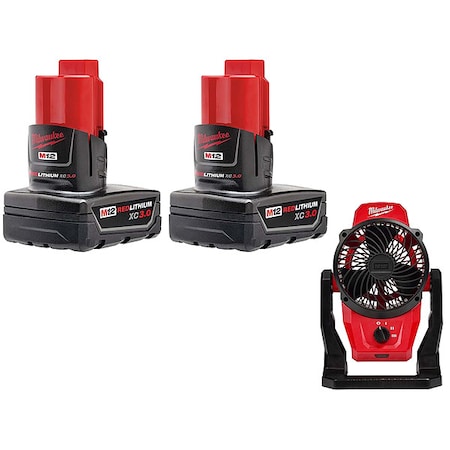 M12 XC Battery 2PK  + M12 Mounting Fan