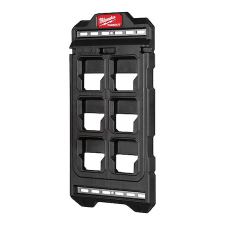 Packout Compact Wall Plate,PP,1 in L,Blk