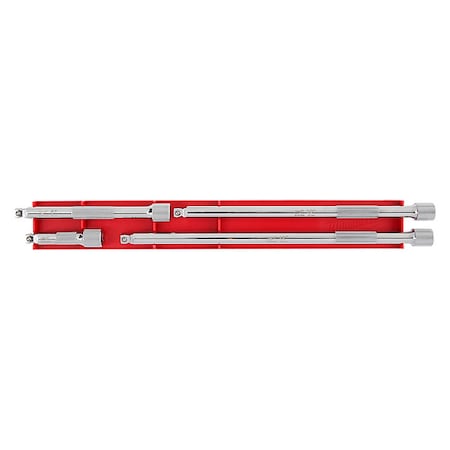 Socket Extension Set 1/4 in Dr, 14 in L, 4 Pieces, Chrome