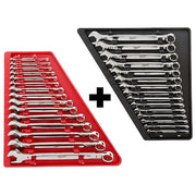 15pc Combination Wrench Set, SAE + 15pc Combination Wrench Set, Metric