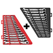 Flex Head Ratcheting Combination Wrench Sets - 15pc Metric, 15pc SAE
