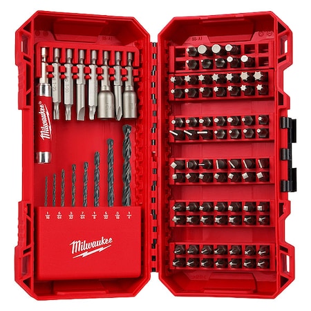 95 Piece Drill and Driver Bit Set, 1/4 in Hex Shank Size