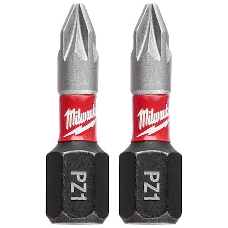 Shockwave 1" Impact Pozidriv No. 1 Insert Bits (2PK)
