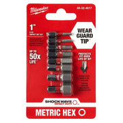 Shockwave 1" METRIC HEX Impact Bit Set, PK8