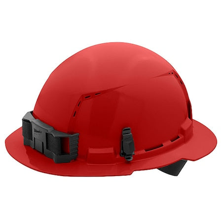 BOLT Red Full Brim Vented Hard Hat w/4pt Ratcheting Suspension - Type 1, Class C