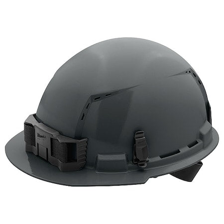 BOLT Gray Front Brim Vented Hard Hat w/4pt Ratcheting Suspension - Type 1, Class C