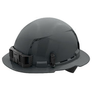 BOLT Gray Full Brim Vented Hard Hat w/4pt Ratcheting Suspension - Type 1, Class C