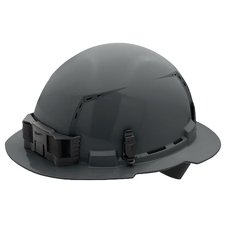 BOLT Gray Full Brim Vented Hard Hat w/4pt Ratcheting Suspension - Type 1, Class C