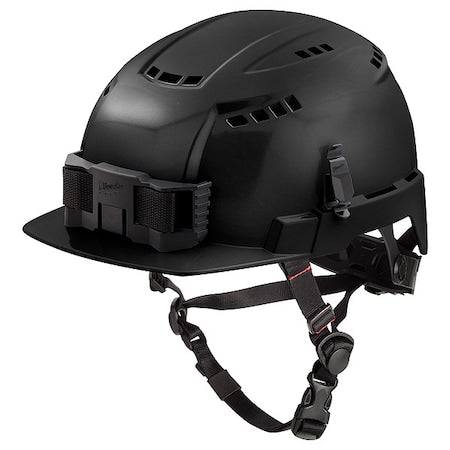 BOLT Black Front Brim Vented Safety Helmet with IMPACT ARMOR Liner - Type 2, Class C