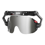 Face Shield, Silver Visor, 5 in Height, Locking Detents Suspension