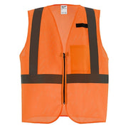 Class 2 High Visibility Orange Mesh One Pocket Safety Vest - 4X/5X (CSA)