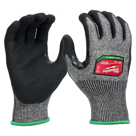Cut Protection Dipped Gloves, Cut Level A6 ,Dipped ,Nitrile ,Rough ,X-Large 1 PR
