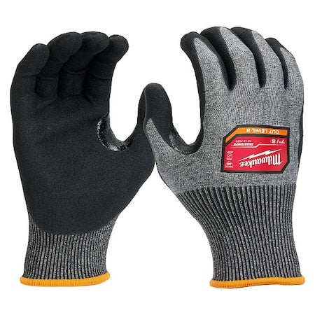 Cut Protection Dipped Gloves, Cut Level A8 ,Dipped ,Nitrile ,Rough ,Small 1 PR