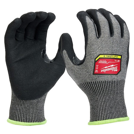 Cut Protection Dipped Gloves, Cut Level A9 ,Dipped ,Nitrile ,Rough ,Large 1 PR