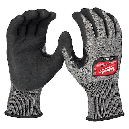 Cut-Resistant Dipped Gloves, Cut Level A3 ,Nitrile ,Rough ,2XL 1 PR