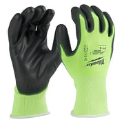 High Visibility Cut Level 1 Polyurethane Dipped Gloves - X-Large, Polyurethane, Smooth, Palm, Lime
