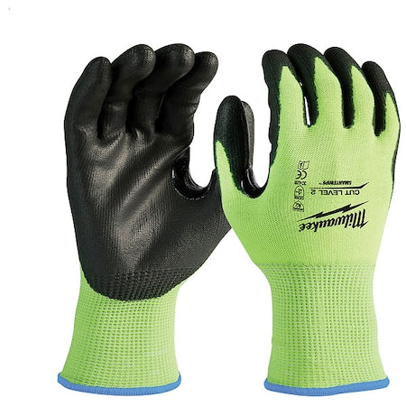 High Visibility Cut Level 2 Polyurethane Dipped Gloves - XXL,PR
