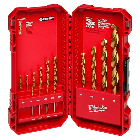 THUNDERBOLT Titanium Coated Drill Bit Set -14 pc