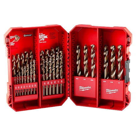RED HELIX Cobalt Drill Bit Set, 29-Piece