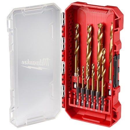 10 pc. SHOCKWAVE Impact Duty RED HELIX Titanium Metric Drill Bit Set