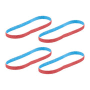 Bandfile Belts, 0.38 in W, 0.10 in L, Coated, Ceramic, 120 Grit, Fine, Not Applicable, Blue, Red