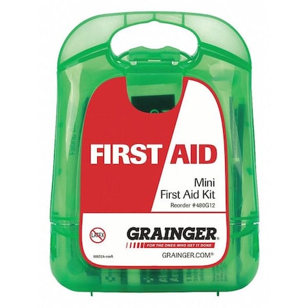 First Aid Kit and Housing, Plastic 17 Components, 1 People Served