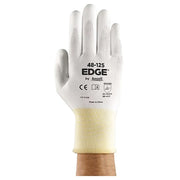 Coated Gloves, Polyurethane, Palm, Not Rated Abrasion Level, White, 9 1 PR