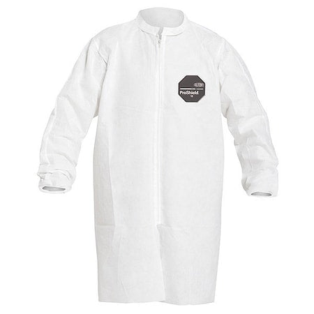 ProShield 10 Disposable Lab Coat, ProShield(R), Zipper Closure, White, 3XL, 30 PK