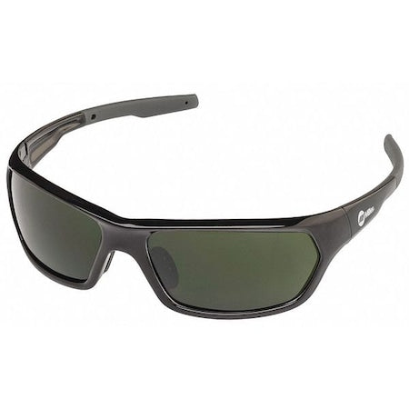 Slag, Welding Safety Glasses, Anti-Fog, Green Lens, Black Frame, Full-Frame, Polarized