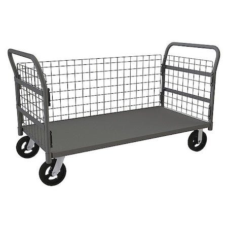 Wire Cart,30" Shelf Width,60" Shelf L