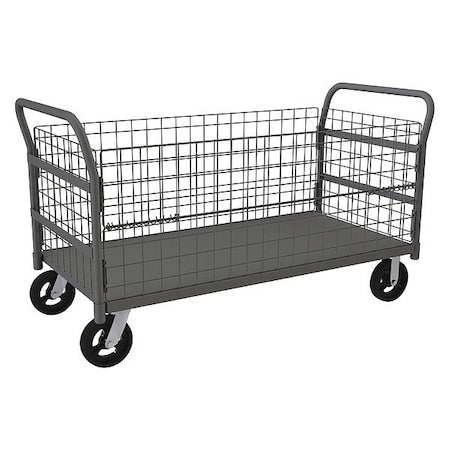 Wire Cart,24" Shelf Width,48" Shelf L