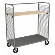 Wire Cart,30" Shelf Width,60" Shelf L