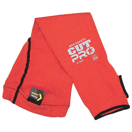 Cut-Resistant Sleeve: ANSI/ISEA Cut Level A5, Bicep Gusset, Thumbhole, Orange, 18 in Length