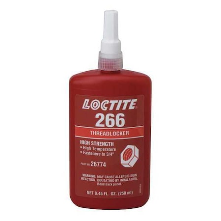 Threadlocker, LOCTITE 266, Red, High Strength, Liquid, 250 mL Bottle