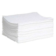 Sorbent Pad, 17 gal, 15 in x 19 in, Oil, White, 100 PK