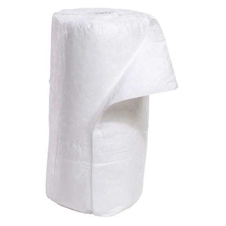 Sorbent Roll, 50 gal, 30 in x 150 ft, Oil, White, Polypropylene