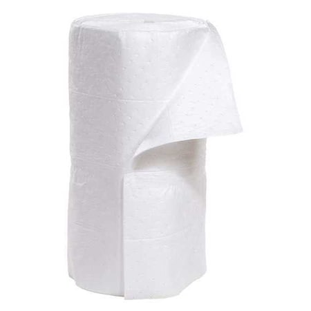 Sorbent Roll, 46 gal, 30 in x 150 ft, Oil, White, Polypropylene