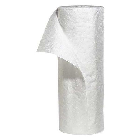 Sorbent Roll, 59 gal, 30 in x 300 ft, Oil, White, Polypropylene