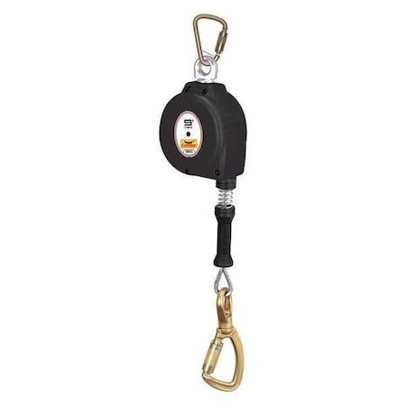 MightyLite Self-Retracting Lifeline, 9 ft. Length, Carabiner, Steel, 1 Leg(s)