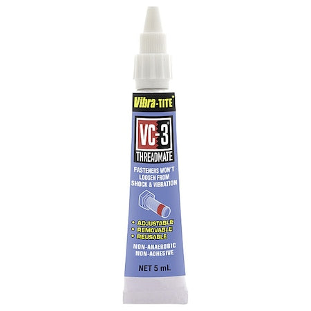 Reusable Threadlocker, VIBRA-TITE VC-3, Red, High, Liquid, 0.16 fl oz, Tube