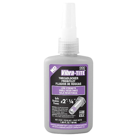 Threadlocker, VIBRA-TITE 111, Purple, Low Strength, Liquid, 50 mL Bottle