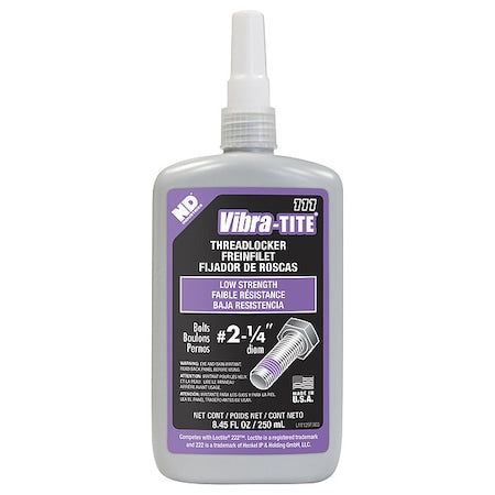 Threadlocker, VIBRA-TITE 111, Purple, Low Strength, Liquid, 250 mL Bottle