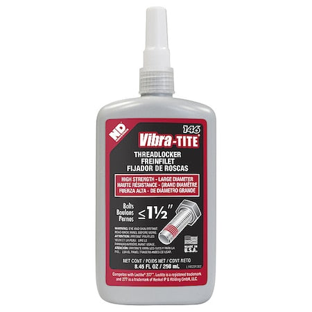 Threadlocker, VIBRA-TITE 146, Red, High Strength, Liquid, 250 mL Bottle