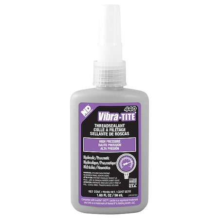 Pipe Thread Sealant, 440, Purple, Liquid, 1.7 fl oz, Bottle