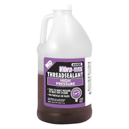 Vibra-TITE 44400 Thread Sealant, Brown, 444 High Pressure Hydraulic Anaerobic Sealant, 1L Bottle